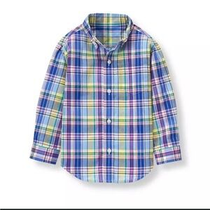 Janie and Jack PLAID MADRAS SHIRT size 6